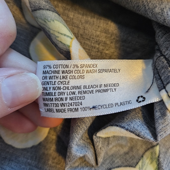 Citrus Print Men's Button Down Medium Slim Fit - Picture 6 of 6